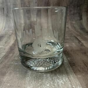 Jim Beam Rocks Glass 3D Golf Ball Bottom Whiskey Glass Lowball Bourbon 3 5/8" T